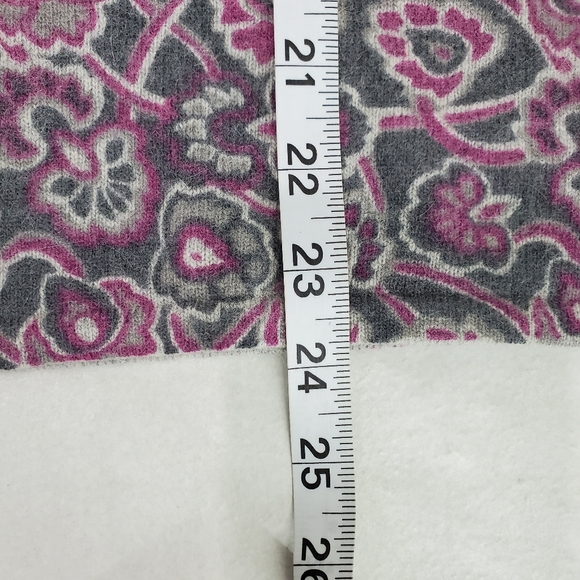 Carole Little Purple Grey/Gray Lambs Wool Angora Cardigan Sweater Size L - Picture 10 of 11